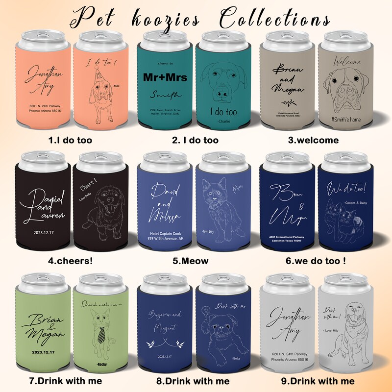 Cheers Personalized Pet Can cooler, beer hugger, Stubby Cooler, engage party favor, promotional product, wedding favor gift